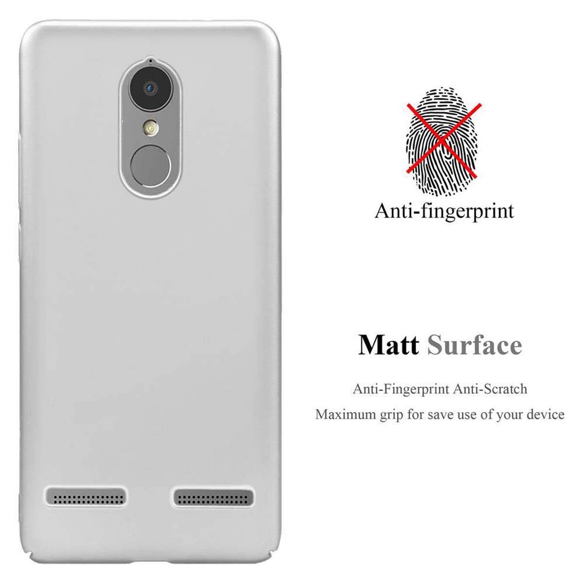 Cadorabo Hülle für Lenovo K6 / K6 POWER Schutzhülle in Silber Hard Case Handy Hülle Etui