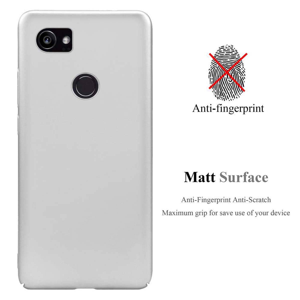 Cadorabo Hülle für Google PIXEL 2 XL Schutzhülle in Silber Hard Case Handy Hülle Etui