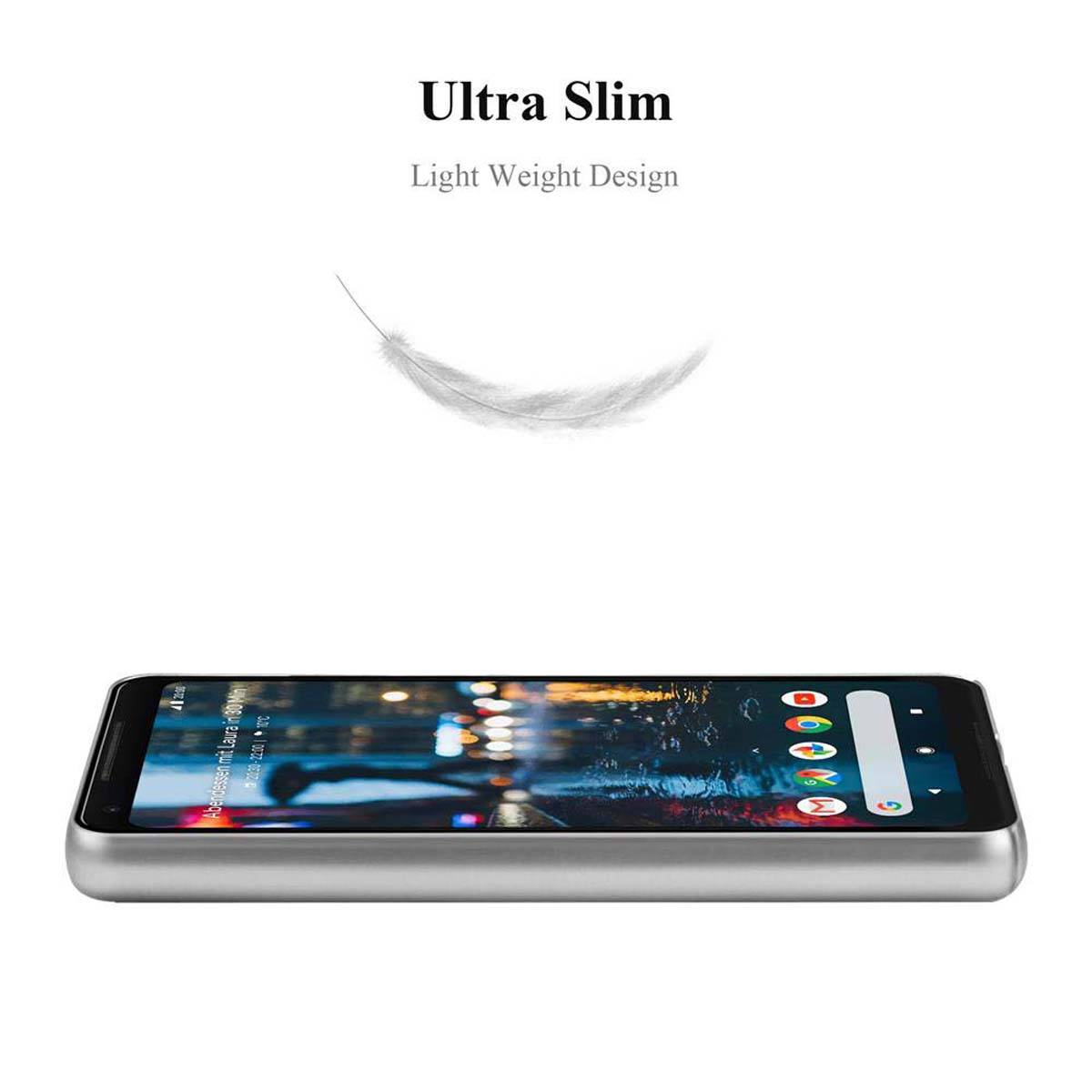 Cadorabo Hülle für Google PIXEL 2 XL Schutzhülle in Silber Hard Case Handy Hülle Etui