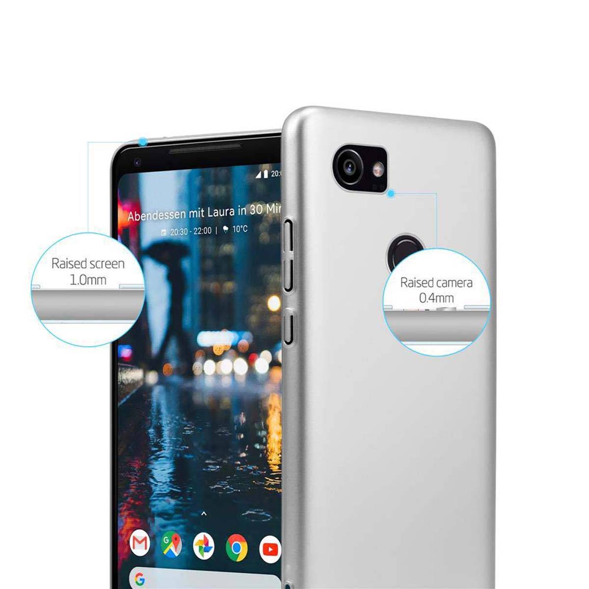Cadorabo Hülle für Google PIXEL 2 XL Schutzhülle in Silber Hard Case Handy Hülle Etui