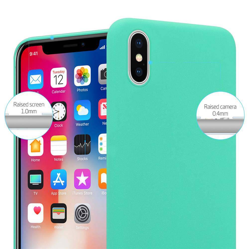 Cadorabo Schutzhülle für Apple iPhone X / XS Hülle in Grün Etui Hard Case Handyhülle Cover