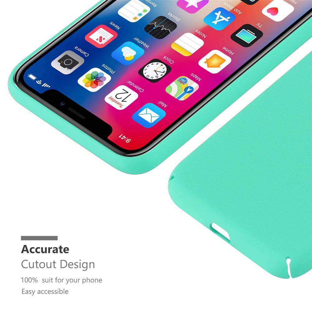 Cadorabo Schutzhülle für Apple iPhone X / XS Hülle in Grün Etui Hard Case Handyhülle Cover