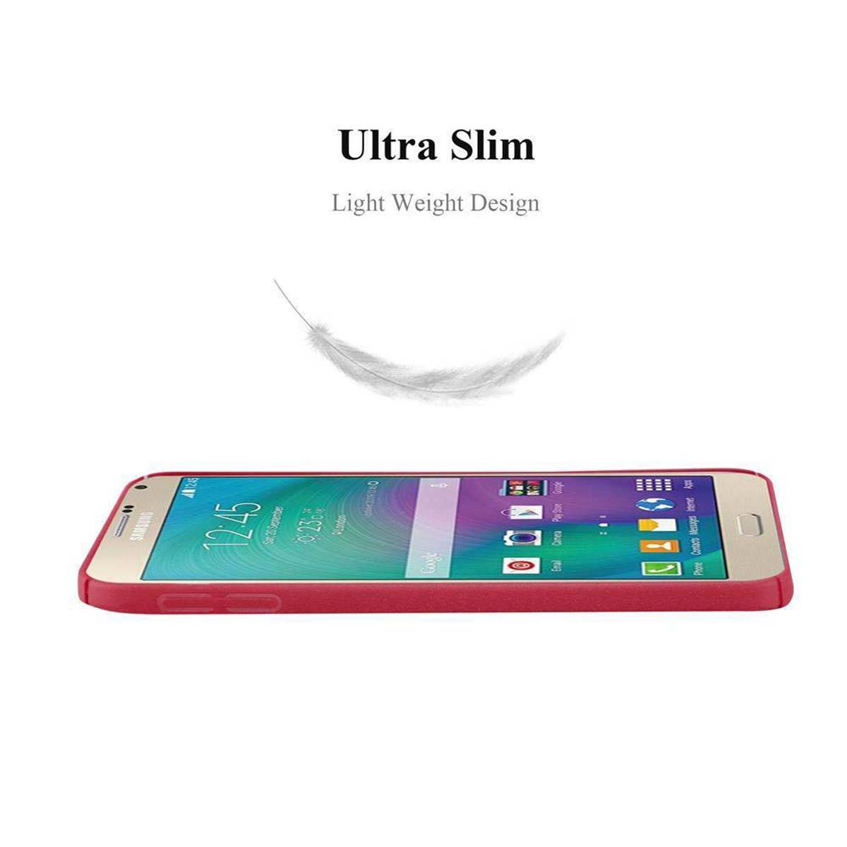 Cadorabo Schutzhülle für Samsung Galaxy A7 2015 Hülle in Rot Etui Hard Case Handyhülle Cover