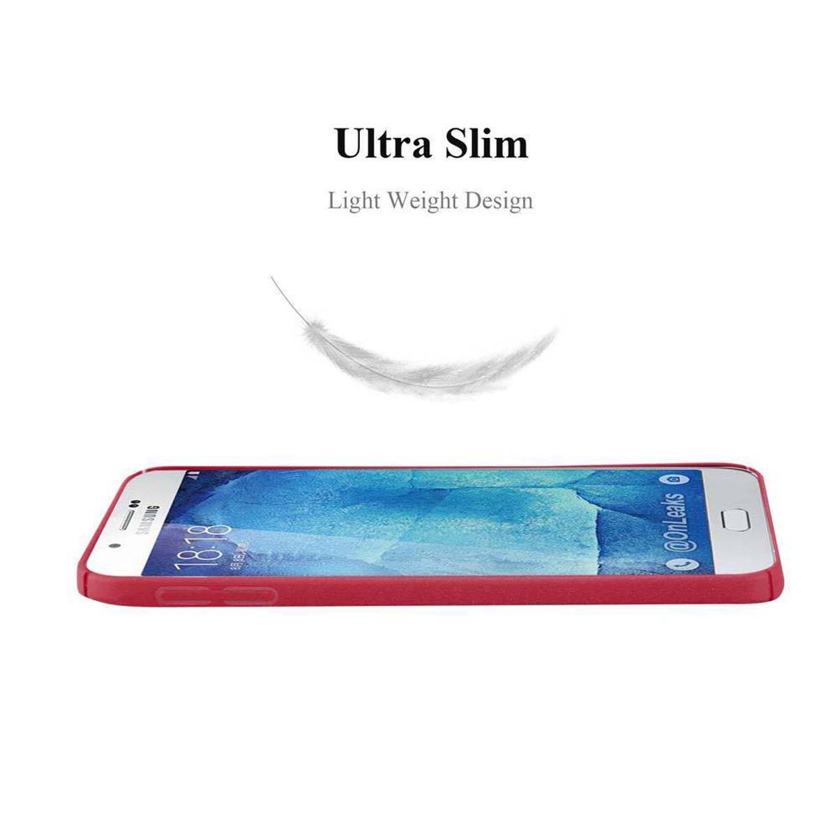 Cadorabo Schutzhülle für Samsung Galaxy A8 2015 Hülle in Rot Etui Hard Case Handyhülle Cover