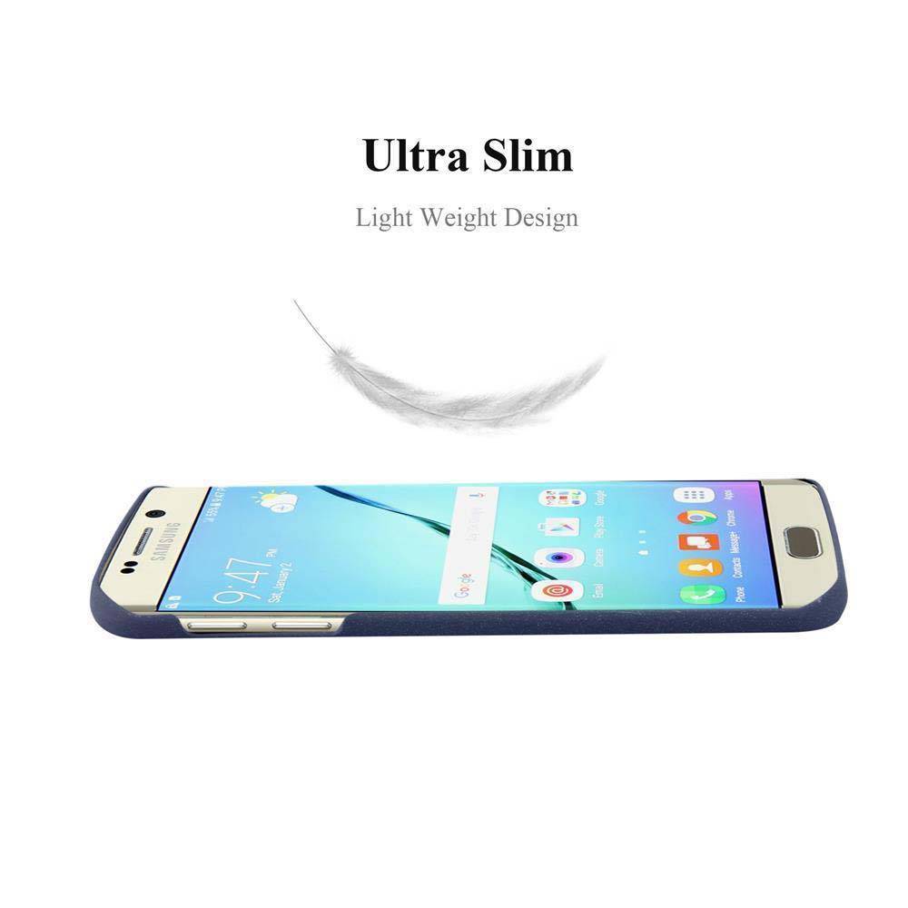 Cadorabo Schutzhülle für Samsung Galaxy S6 EDGE Hülle in Blau Etui Hard Case Handyhülle Cover