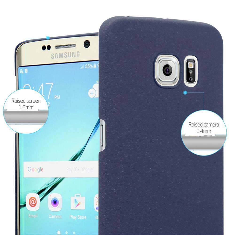 Cadorabo Schutzhülle für Samsung Galaxy S6 EDGE Hülle in Blau Etui Hard Case Handyhülle Cover