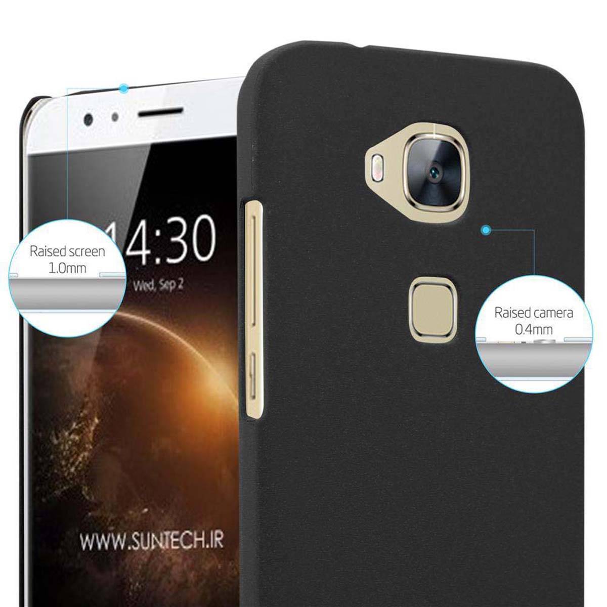 Cadorabo Schutzhülle für Huawei ASCEND G7 PLUS / G8 / GX8 Hülle in Schwarz Etui Hard Case Handyhülle Cover