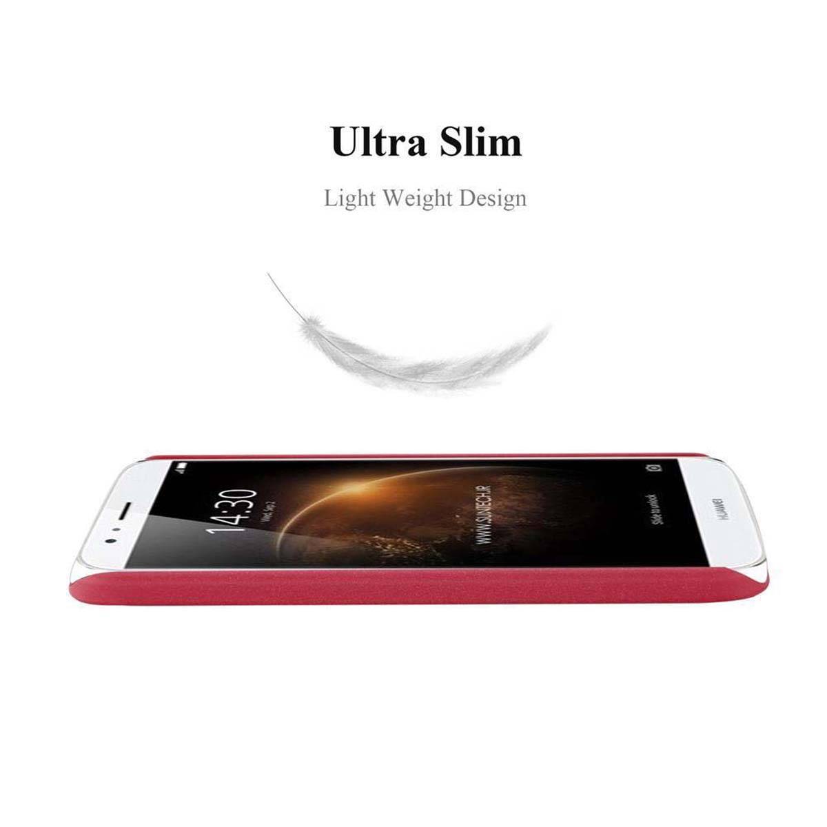 Cadorabo Schutzhülle für Huawei ASCEND G7 PLUS / G8 / GX8 Hülle in Rot Etui Hard Case Handyhülle Cover