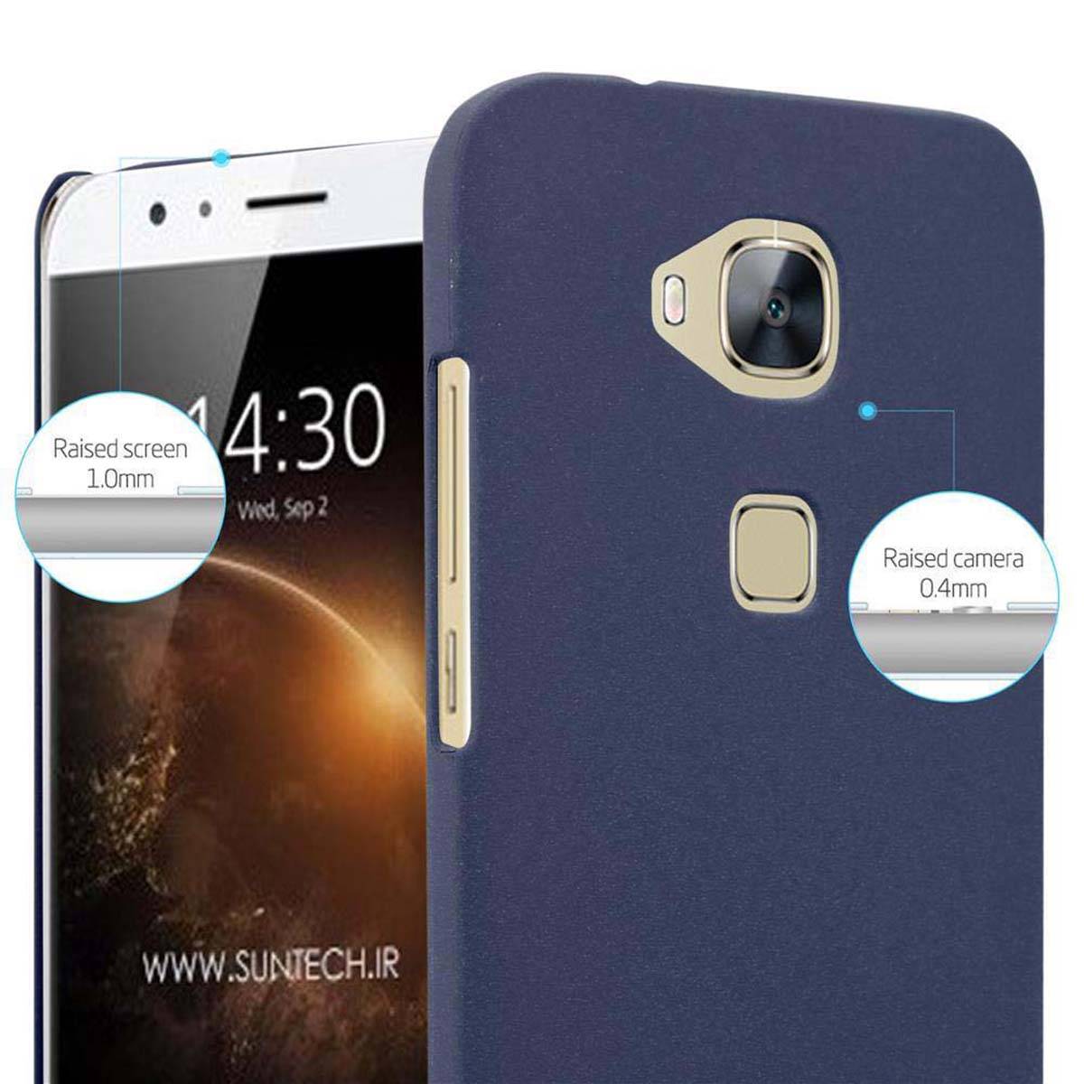 Cadorabo Schutzhülle für Huawei ASCEND G7 PLUS / G8 / GX8 Hülle in Blau Etui Hard Case Handyhülle Cover