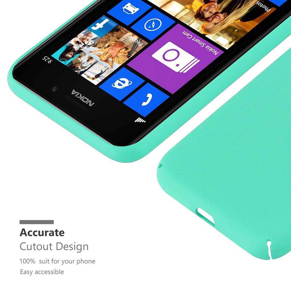 Cadorabo Schutzhülle für Nokia Lumia 925 Hülle in Grün Etui Hard Case Handyhülle Cover