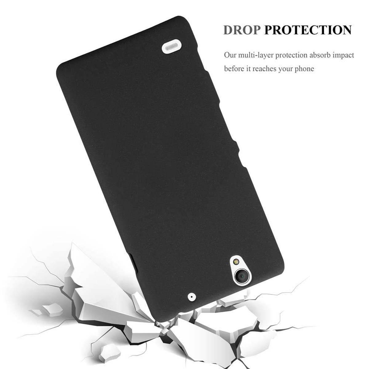 Cadorabo Schutzhülle für Sony Xperia C4 Hülle in Schwarz Etui Hard Case Handyhülle Cover