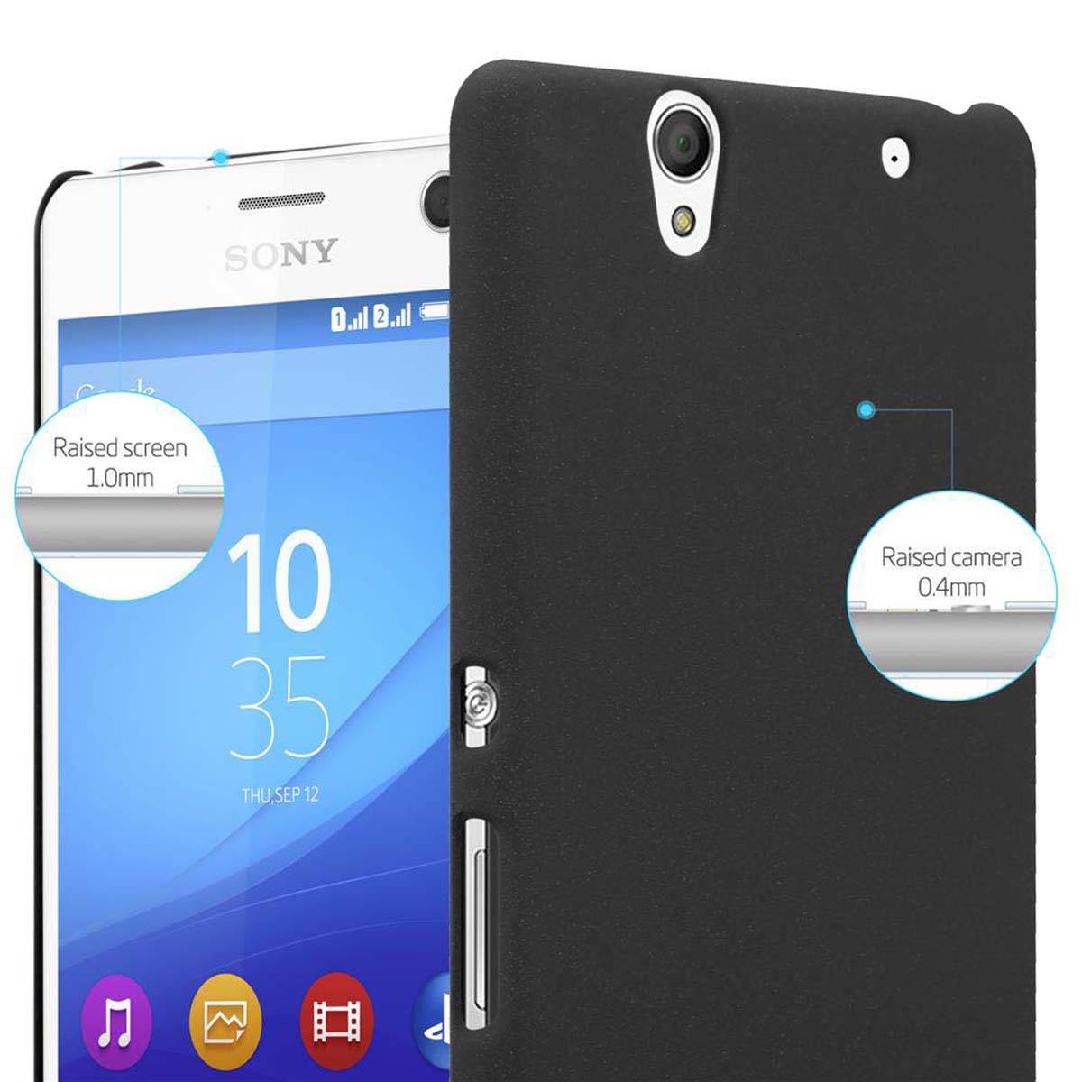 Cadorabo Schutzhülle für Sony Xperia C4 Hülle in Schwarz Etui Hard Case Handyhülle Cover