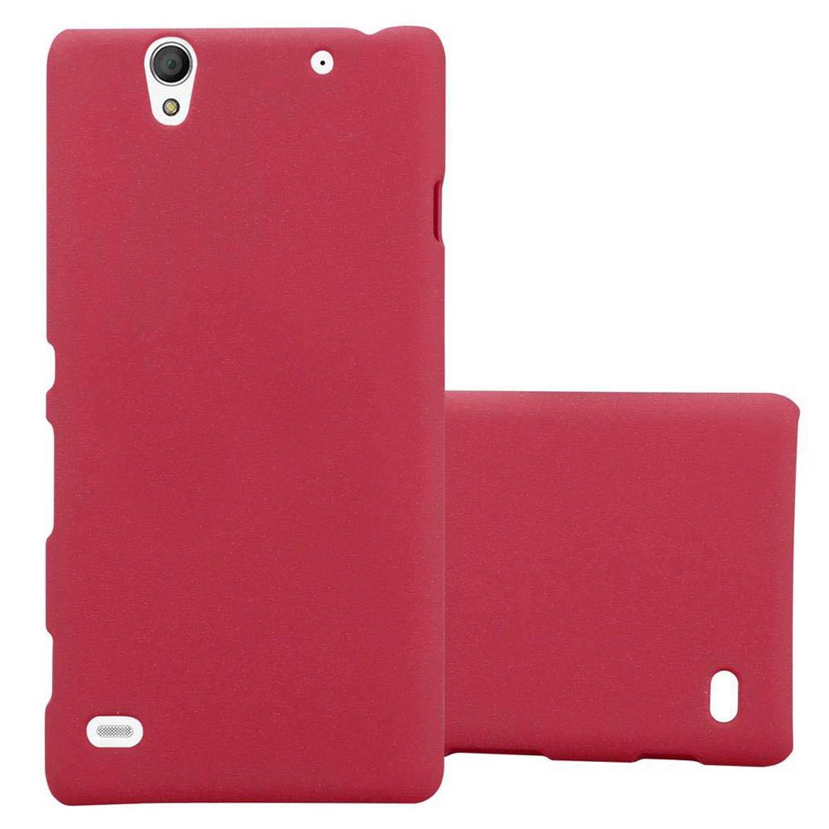 Cadorabo Schutzhülle für Sony Xperia C4 Hülle in Rot Etui Hard Case Handyhülle Cover