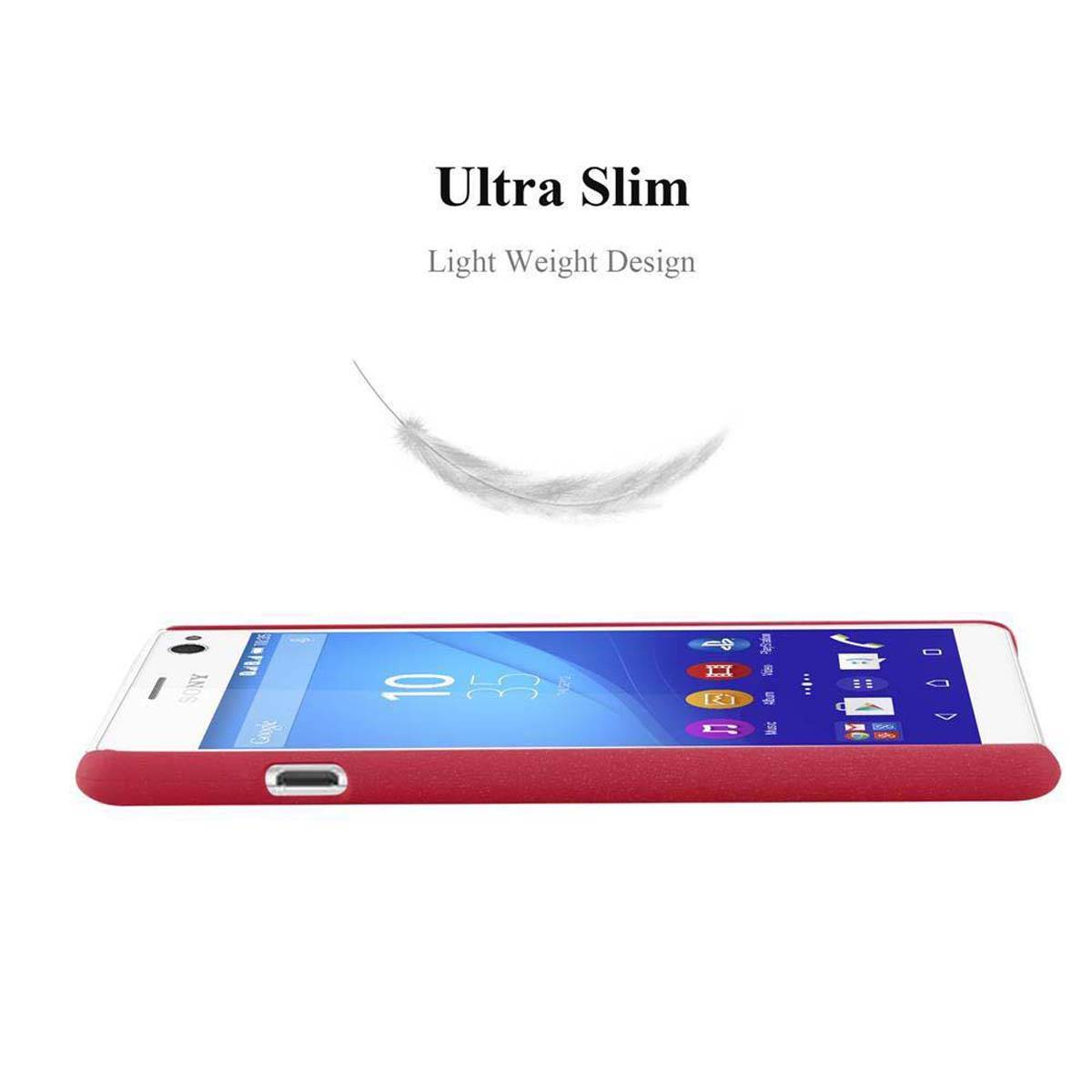 Cadorabo Schutzhülle für Sony Xperia C4 Hülle in Rot Etui Hard Case Handyhülle Cover