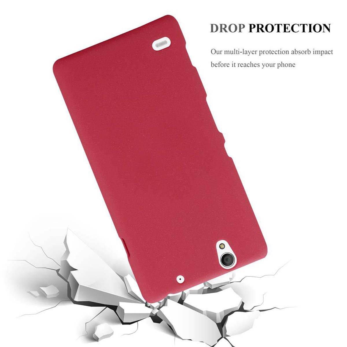 Cadorabo Schutzhülle für Sony Xperia C4 Hülle in Rot Etui Hard Case Handyhülle Cover