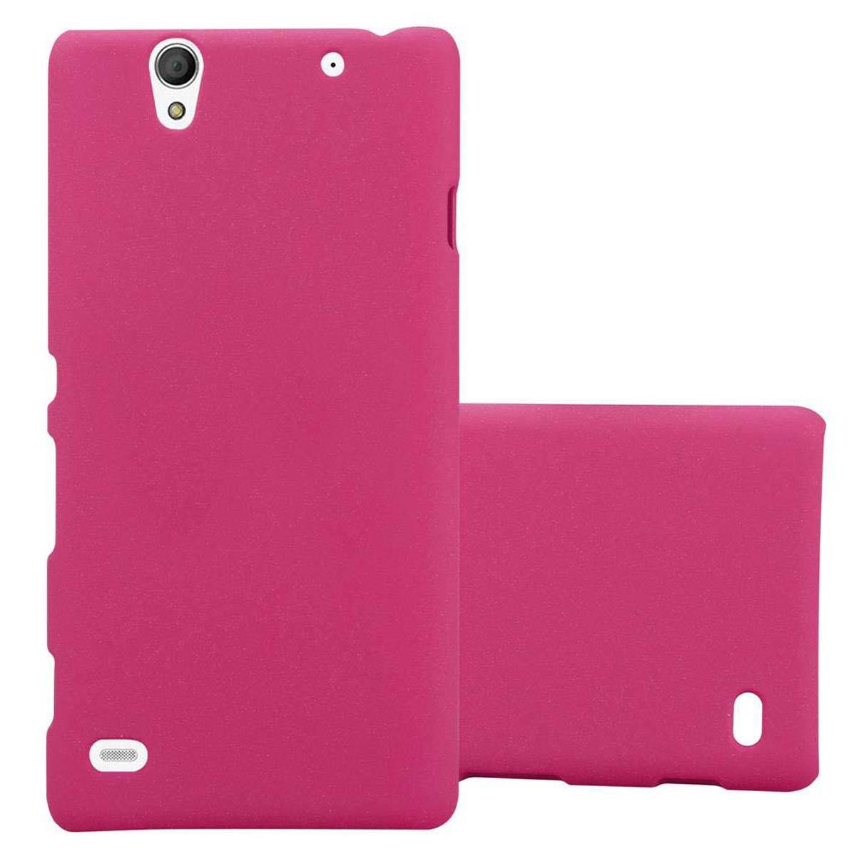 Cadorabo Schutzhülle für Sony Xperia C4 Hülle in Pink Etui Hard Case Handyhülle Cover