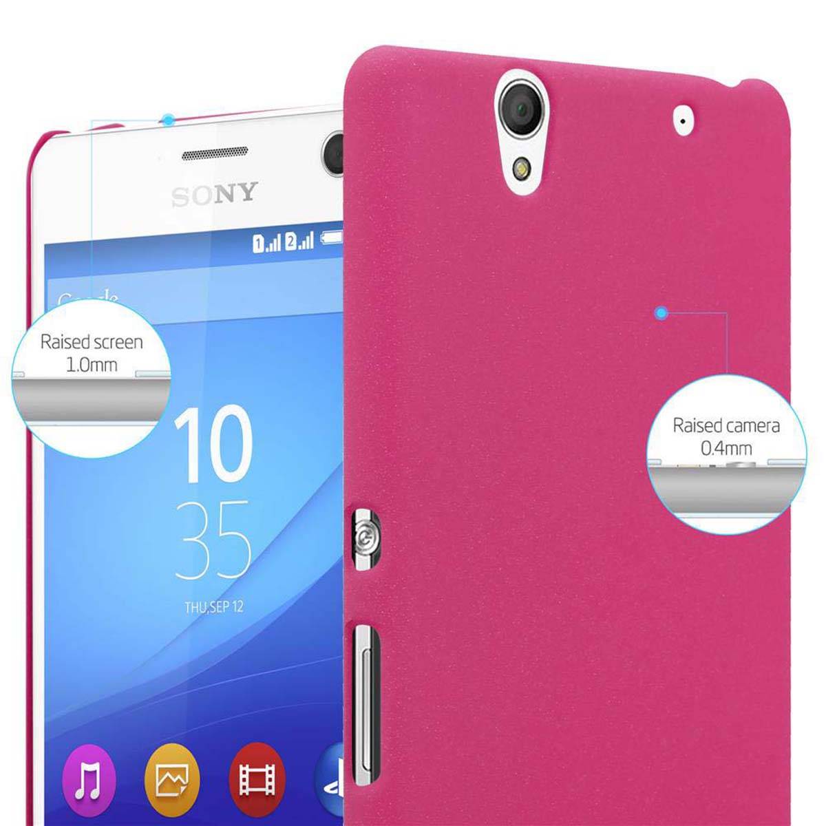 Cadorabo Schutzhülle für Sony Xperia C4 Hülle in Pink Etui Hard Case Handyhülle Cover