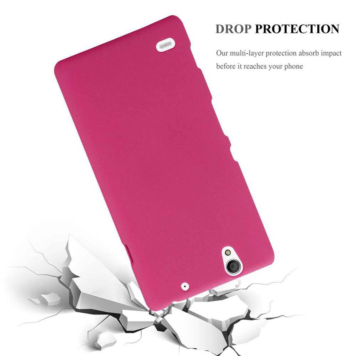 Cadorabo Schutzhülle für Sony Xperia C4 Hülle in Pink Etui Hard Case Handyhülle Cover
