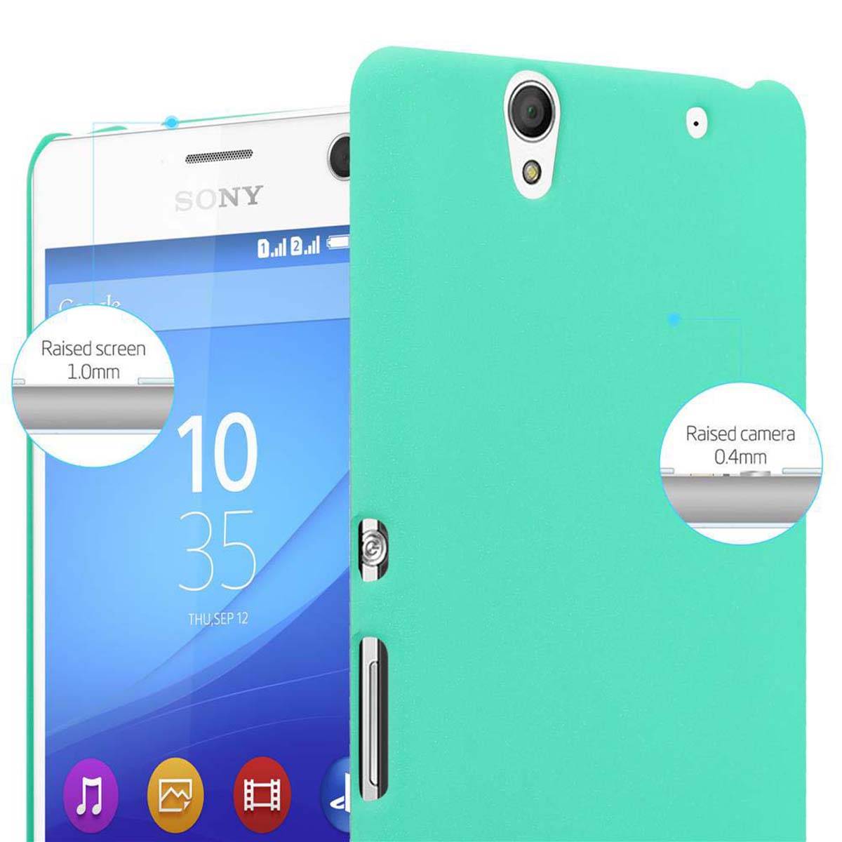 Cadorabo Schutzhülle für Sony Xperia C4 Hülle in Grün Etui Hard Case Handyhülle Cover