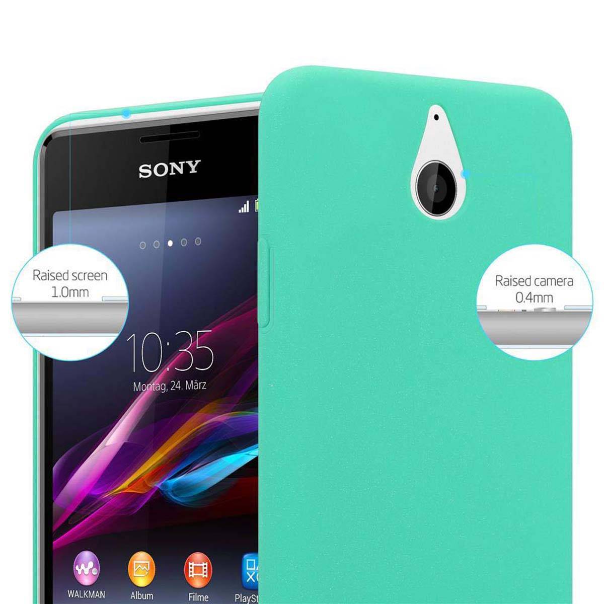 Cadorabo Schutzhülle für Sony Xperia E1 Hülle in Grün Etui Hard Case Handyhülle Cover