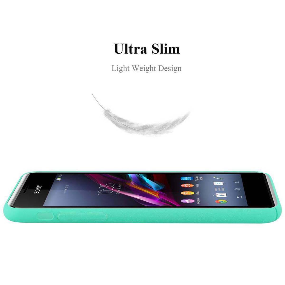 Cadorabo Schutzhülle für Sony Xperia E1 Hülle in Grün Etui Hard Case Handyhülle Cover