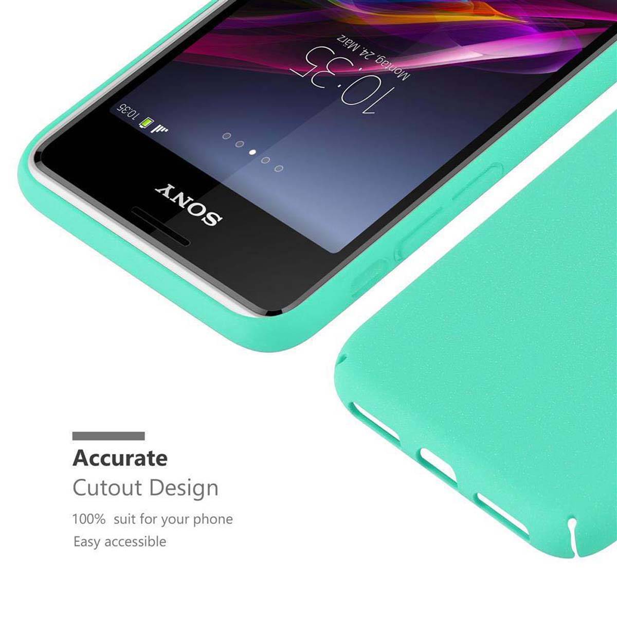 Cadorabo Schutzhülle für Sony Xperia E1 Hülle in Grün Etui Hard Case Handyhülle Cover