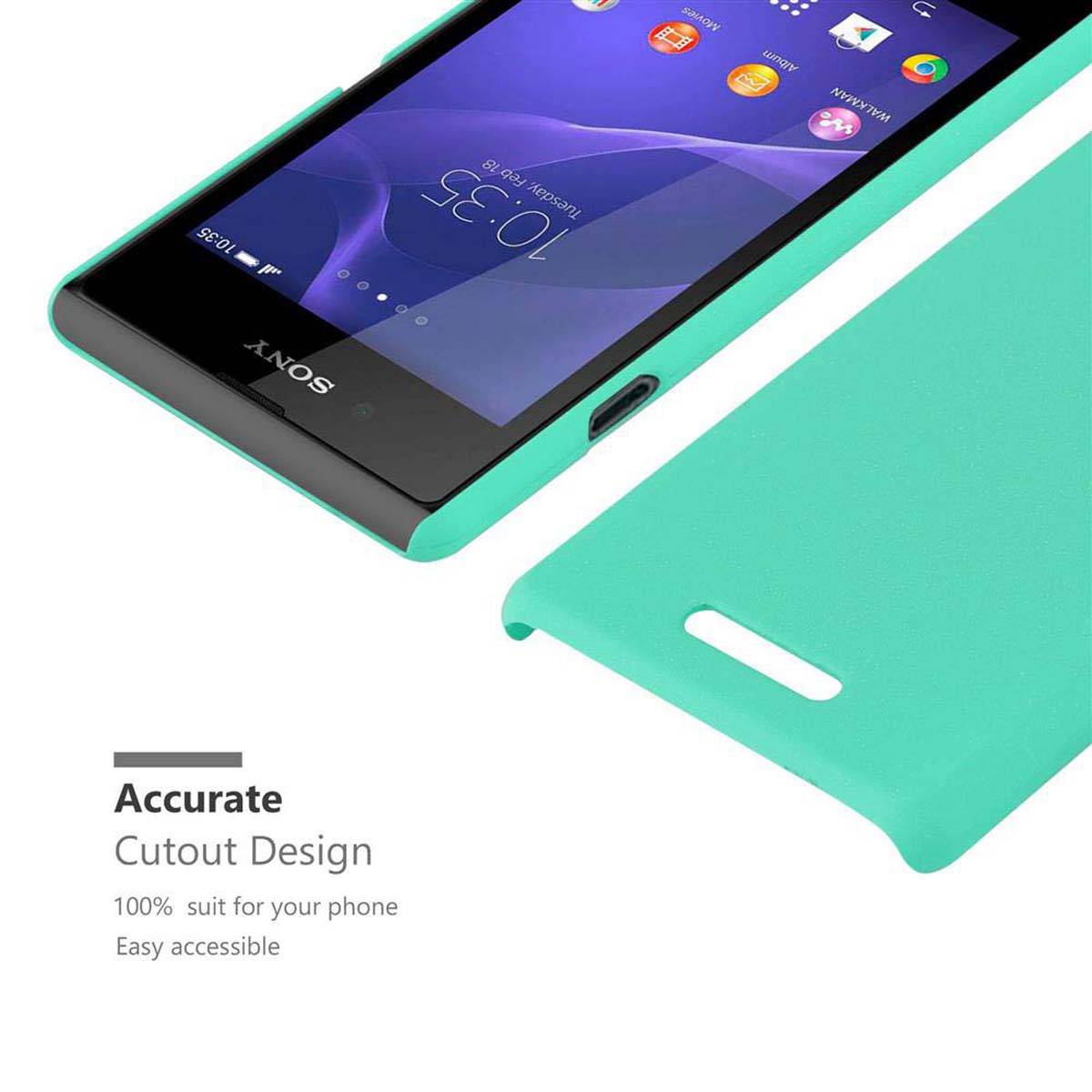 Cadorabo Schutzhülle für Sony Xperia E3 Hülle in Grün Etui Hard Case Handyhülle Cover
