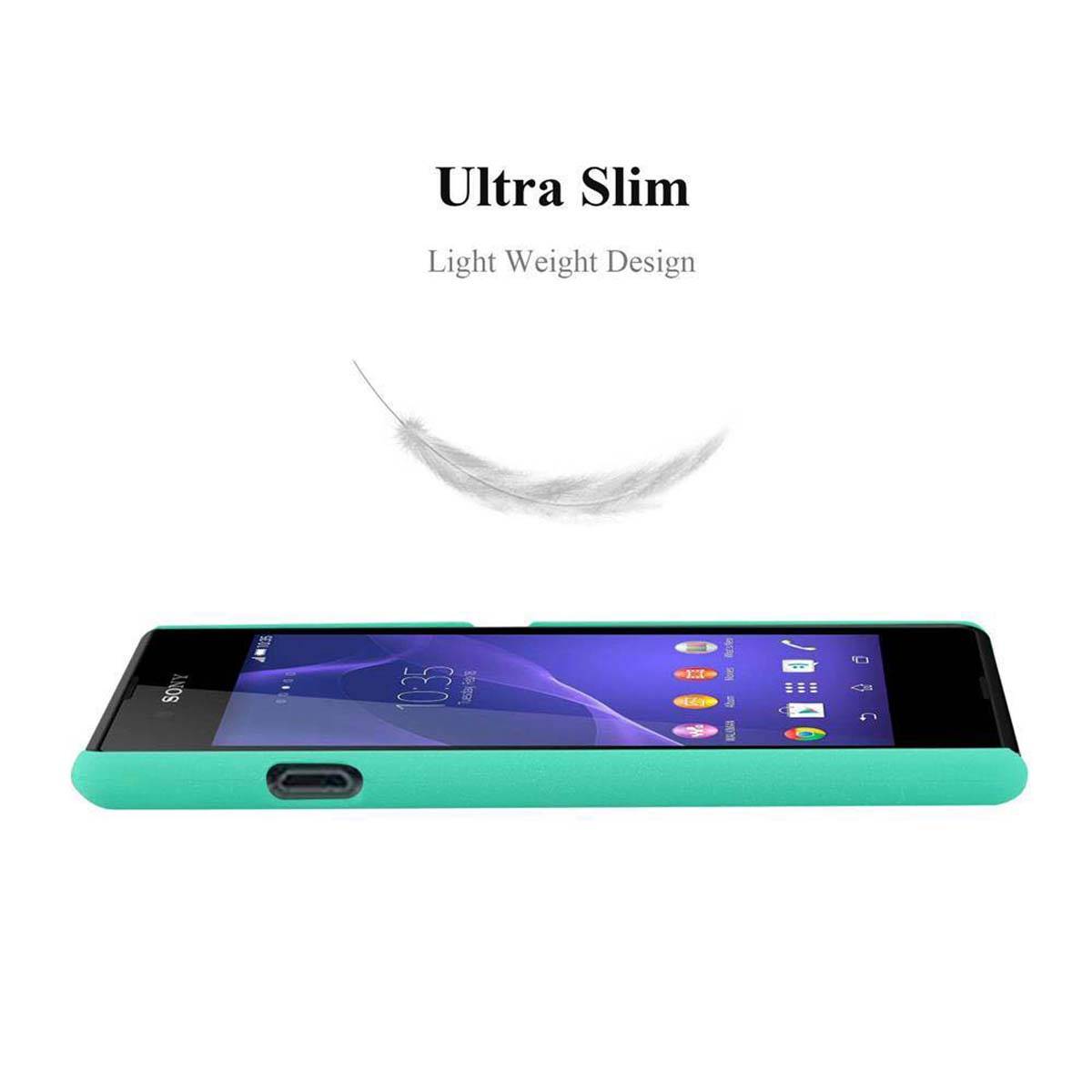 Cadorabo Schutzhülle für Sony Xperia E3 Hülle in Grün Etui Hard Case Handyhülle Cover