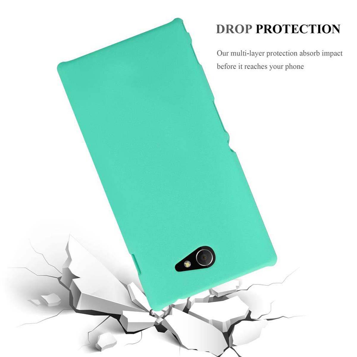 Cadorabo Schutzhülle für Sony Xperia M2 / M2 AQUA Hülle in Grün Etui Hard Case Handyhülle Cover
