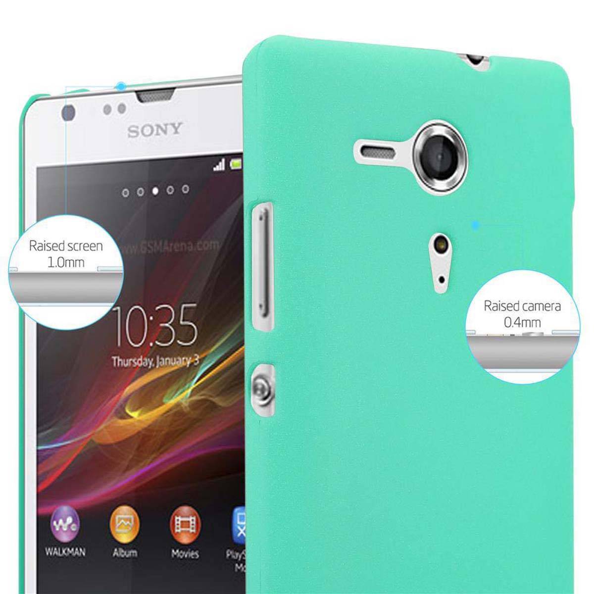 Cadorabo Schutzhülle für Sony Xperia SP Hülle in Grün Etui Hard Case Handyhülle Cover