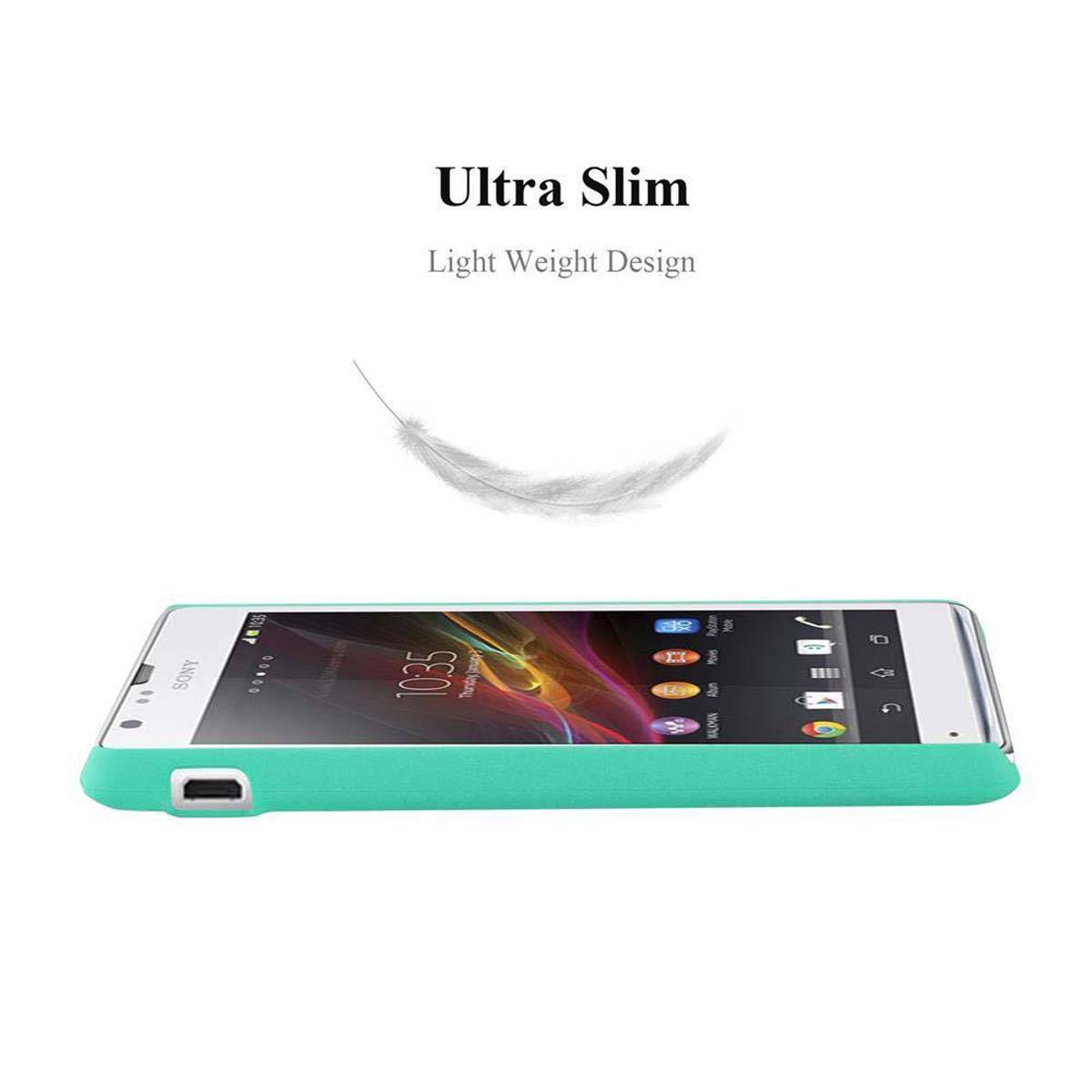 Cadorabo Schutzhülle für Sony Xperia SP Hülle in Grün Etui Hard Case Handyhülle Cover