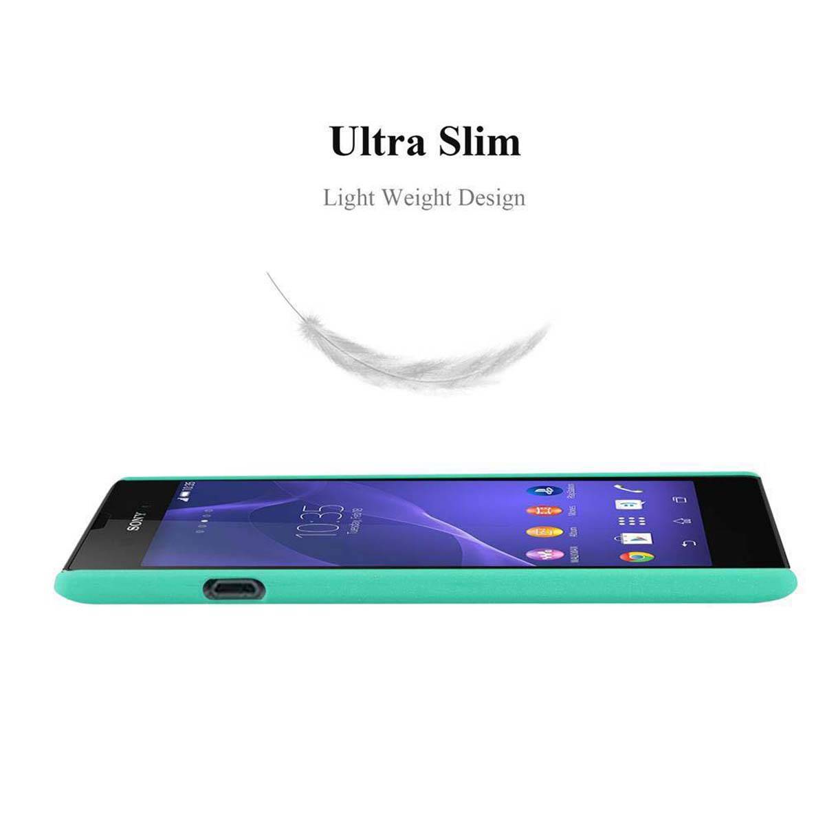 Cadorabo Schutzhülle für Sony Xperia T3 Hülle in Grün Etui Hard Case Handyhülle Cover