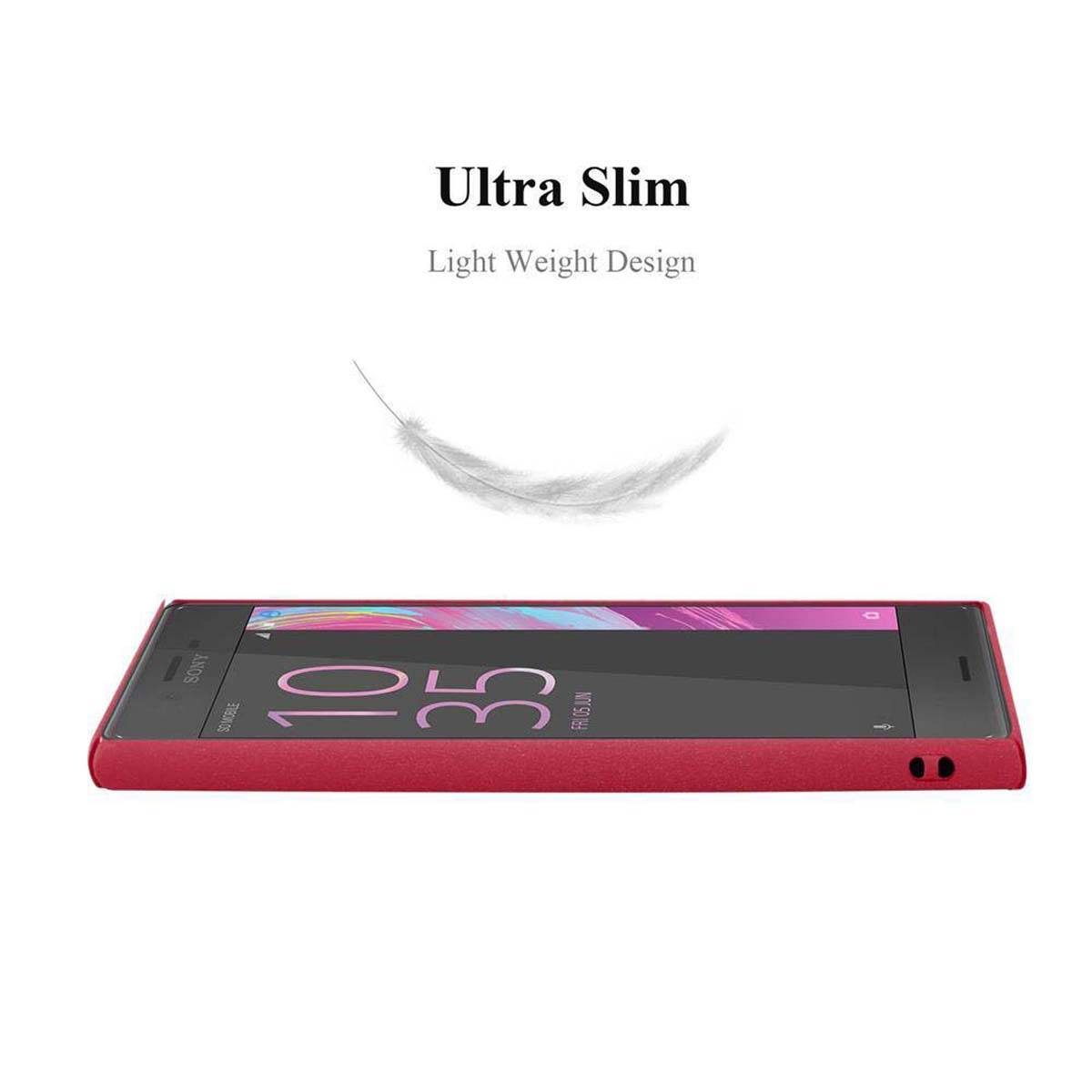 Cadorabo Schutzhülle für Sony Xperia X Hülle in Rot Etui Hard Case Handyhülle Cover