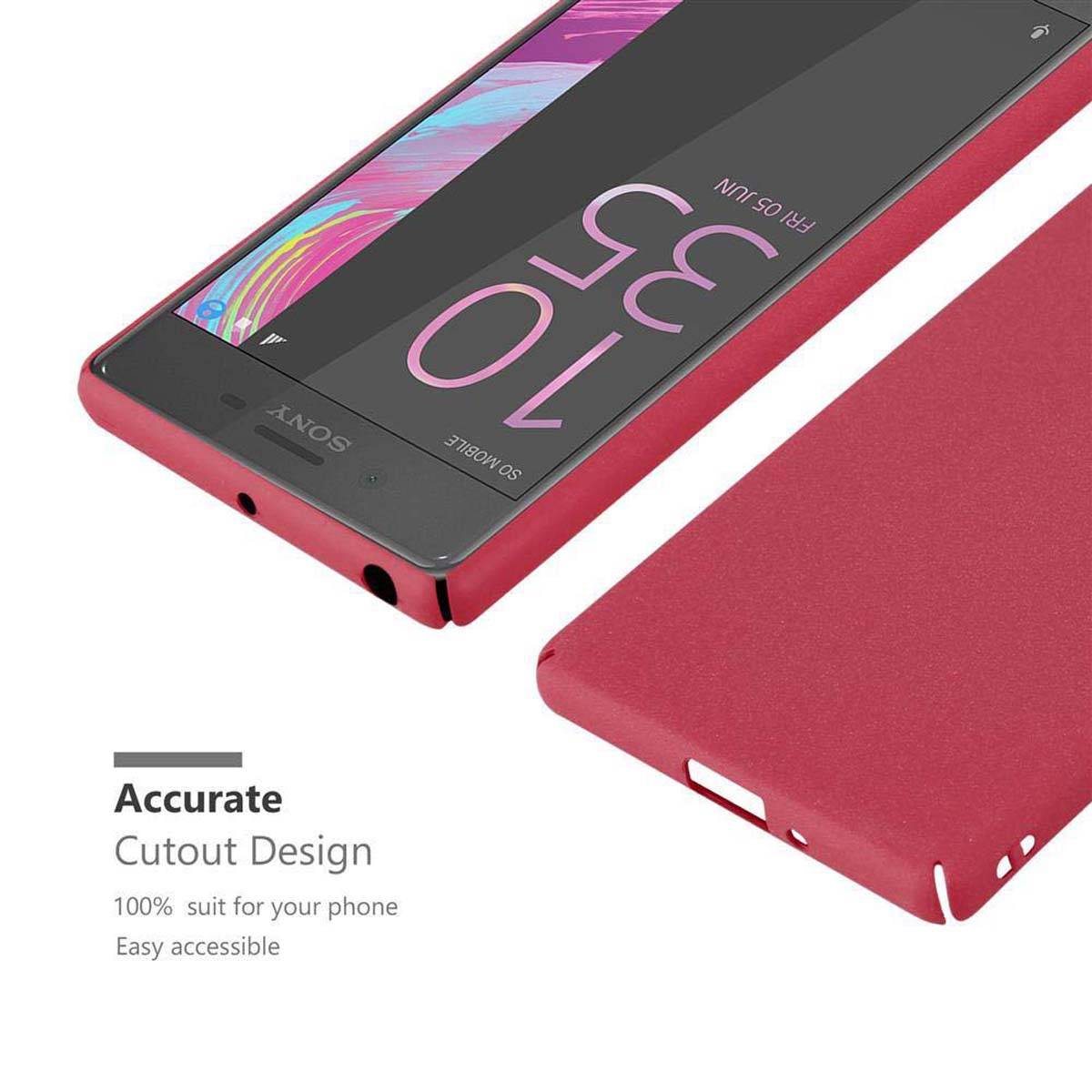 Cadorabo Schutzhülle für Sony Xperia X Hülle in Rot Etui Hard Case Handyhülle Cover