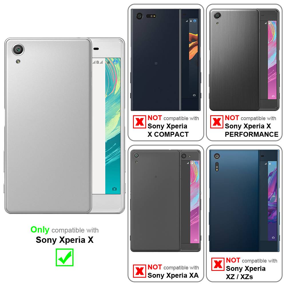 Cadorabo Schutzhülle für Sony Xperia X Hülle in Rot Etui Hard Case Handyhülle Cover