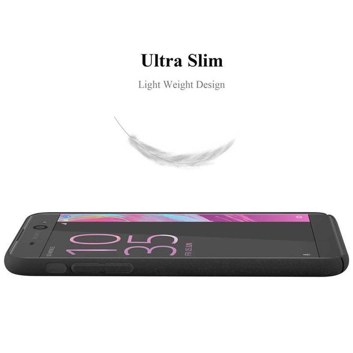 Cadorabo Schutzhülle für Sony Xperia XA Hülle in Schwarz Etui Hard Case Handyhülle Cover