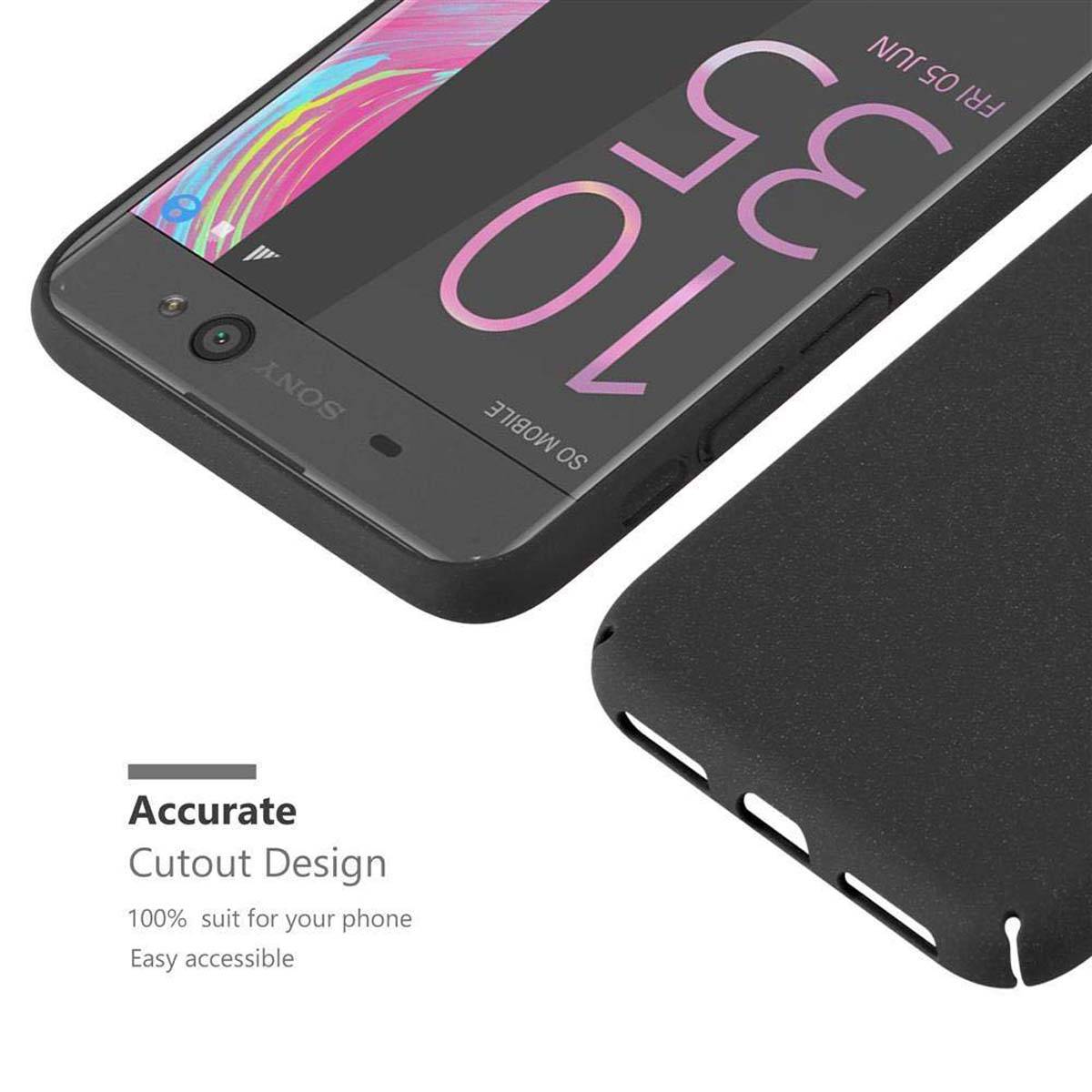 Cadorabo Schutzhülle für Sony Xperia XA Hülle in Schwarz Etui Hard Case Handyhülle Cover