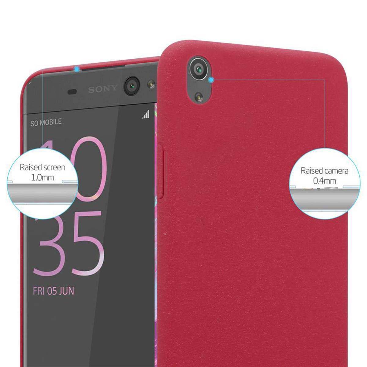 Cadorabo Schutzhülle für Sony Xperia XA Hülle in Rot Etui Hard Case Handyhülle Cover