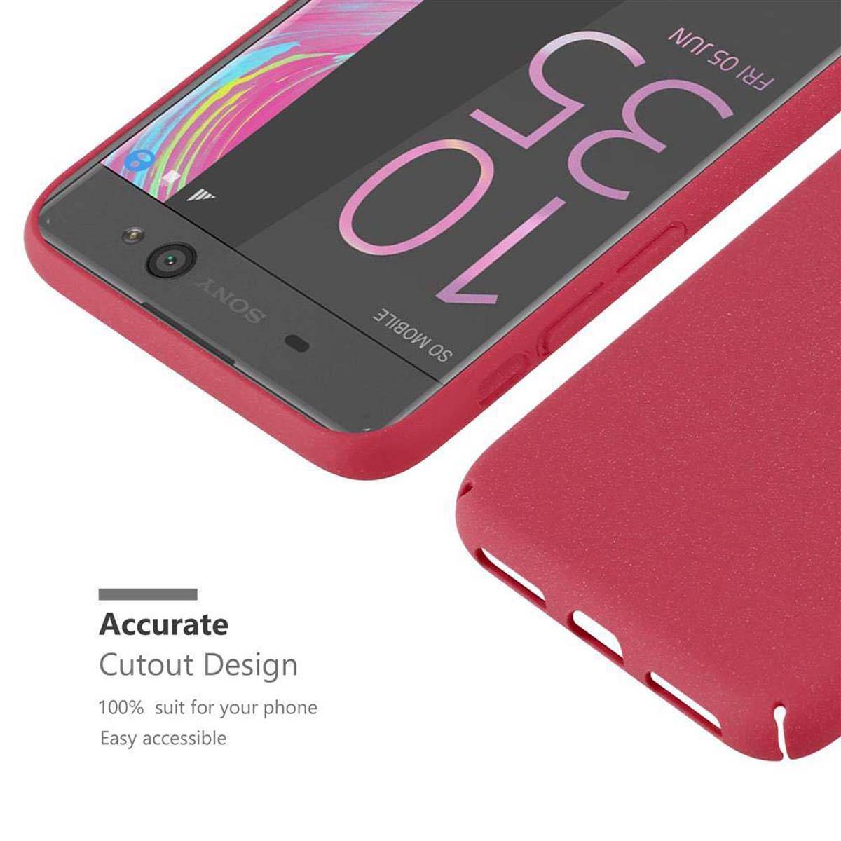 Cadorabo Schutzhülle für Sony Xperia XA Hülle in Rot Etui Hard Case Handyhülle Cover