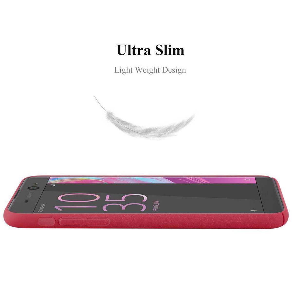 Cadorabo Schutzhülle für Sony Xperia XA Hülle in Rot Etui Hard Case Handyhülle Cover