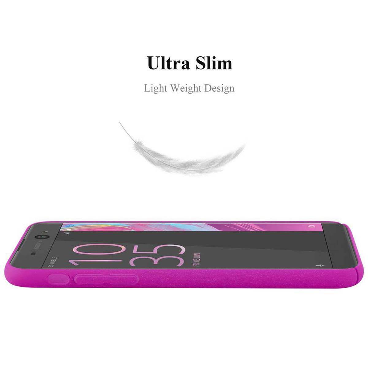Cadorabo Schutzhülle für Sony Xperia XA Hülle in Pink Etui Hard Case Handyhülle Cover