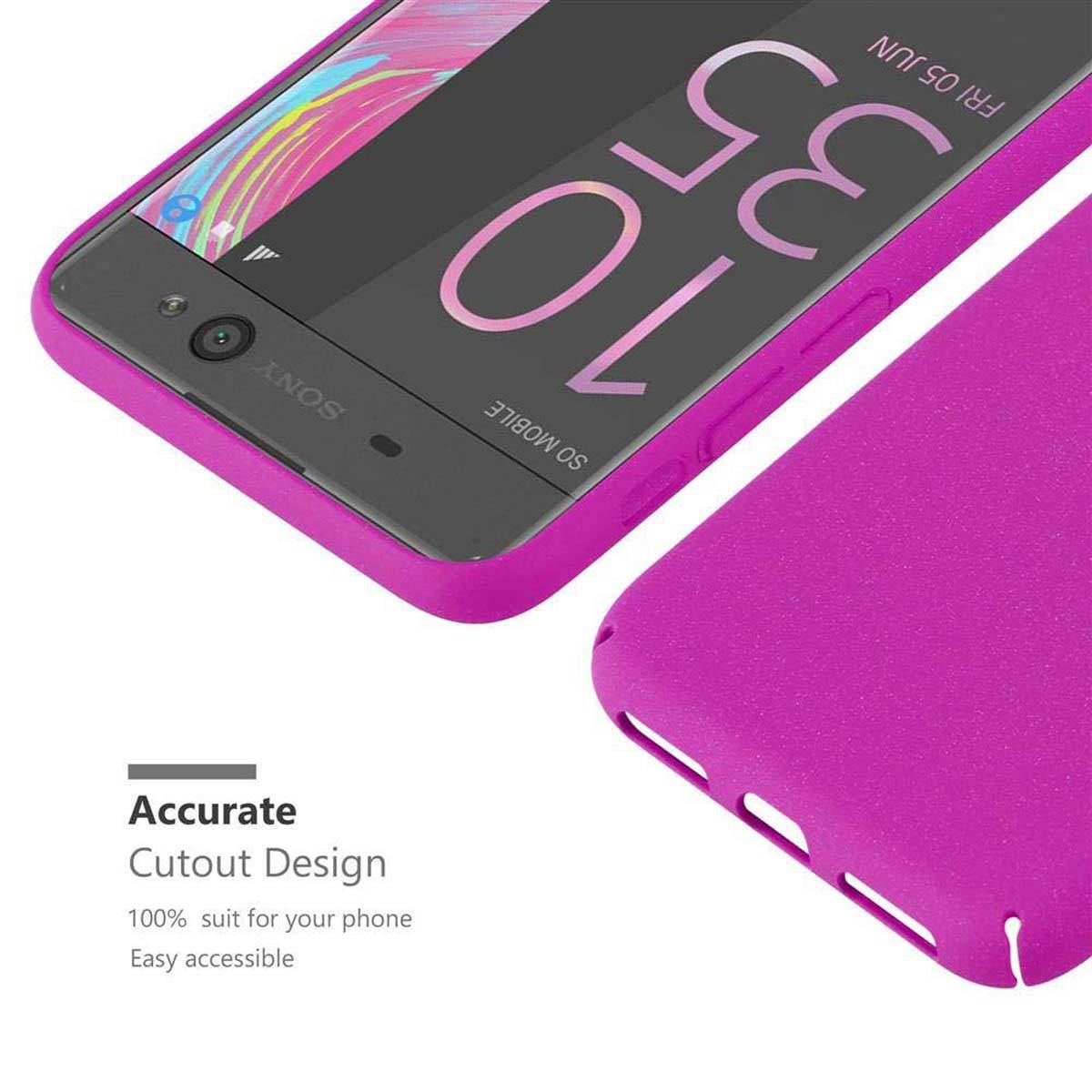 Cadorabo Schutzhülle für Sony Xperia XA Hülle in Pink Etui Hard Case Handyhülle Cover