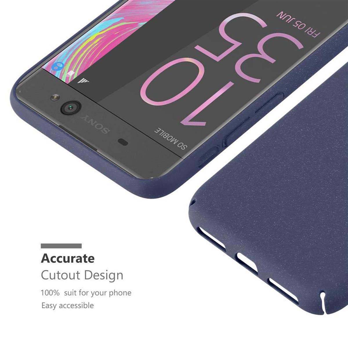 Cadorabo Schutzhülle für Sony Xperia XA Hülle in Blau Etui Hard Case Handyhülle Cover