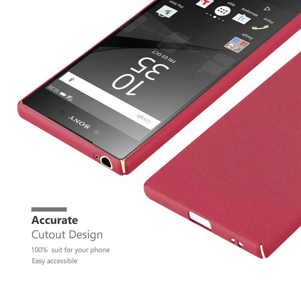 Cadorabo Schutzhülle für Sony Xperia Z5 PREMIUM Hülle in Rot Etui Hard Case Handyhülle Cover