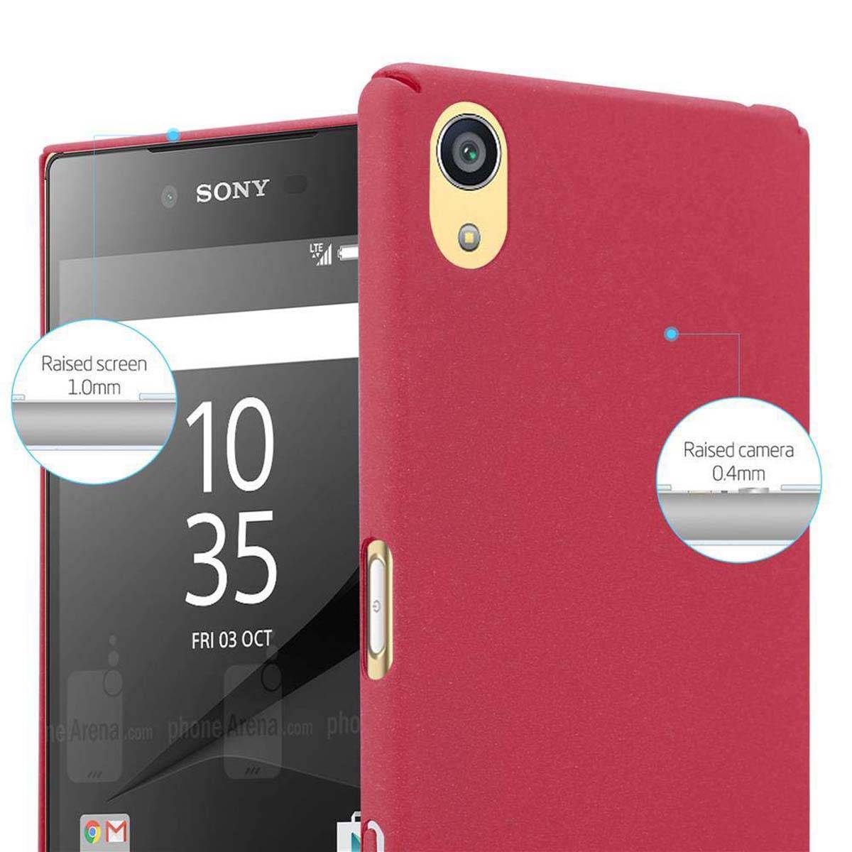 Cadorabo Schutzhülle für Sony Xperia Z5 PREMIUM Hülle in Rot Etui Hard Case Handyhülle Cover