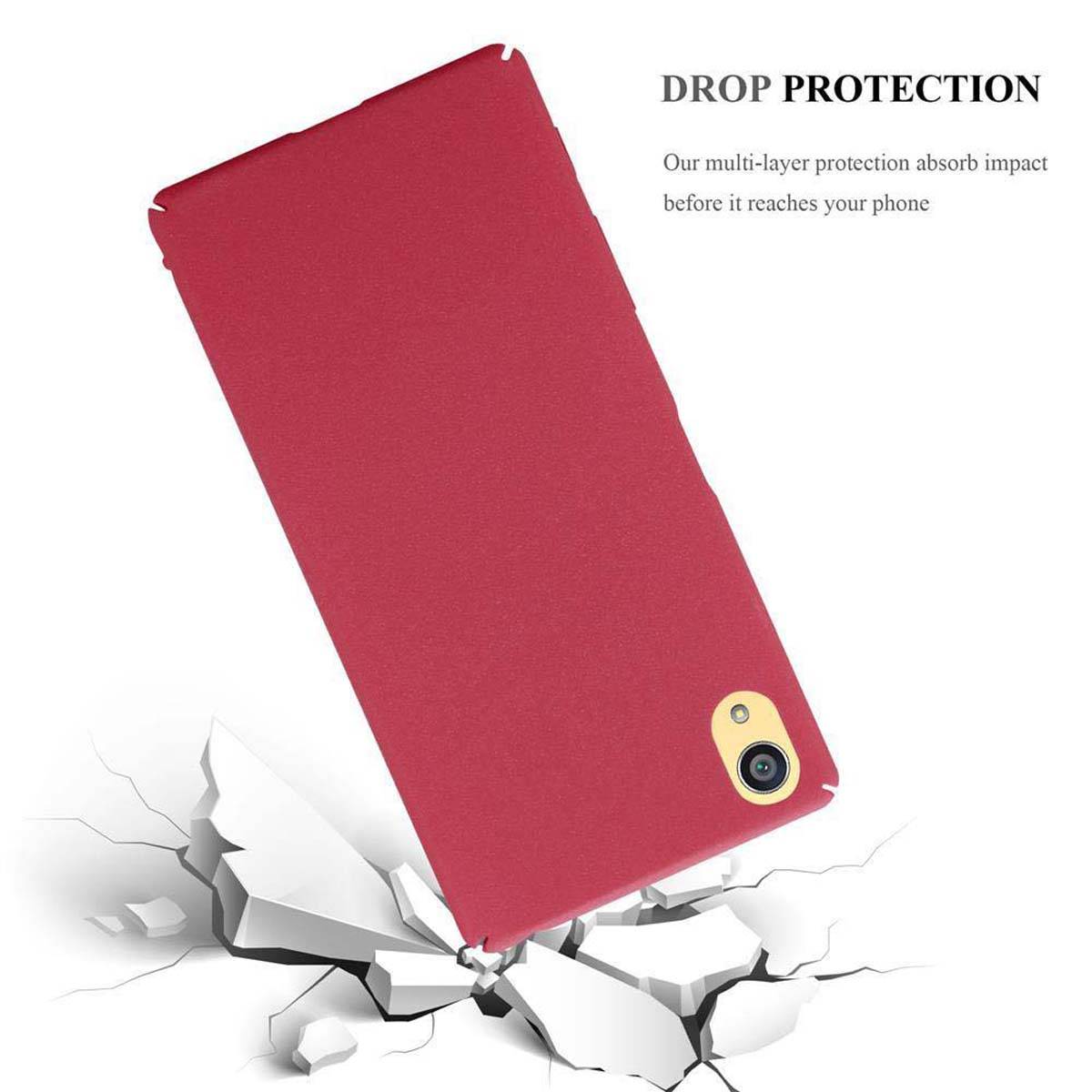 Cadorabo Schutzhülle für Sony Xperia Z5 PREMIUM Hülle in Rot Etui Hard Case Handyhülle Cover