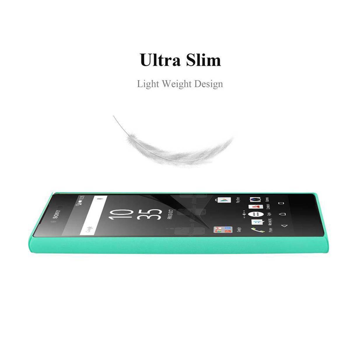 Cadorabo Schutzhülle für Sony Xperia Z5 PREMIUM Hülle in Grün Etui Hard Case Handyhülle Cover
