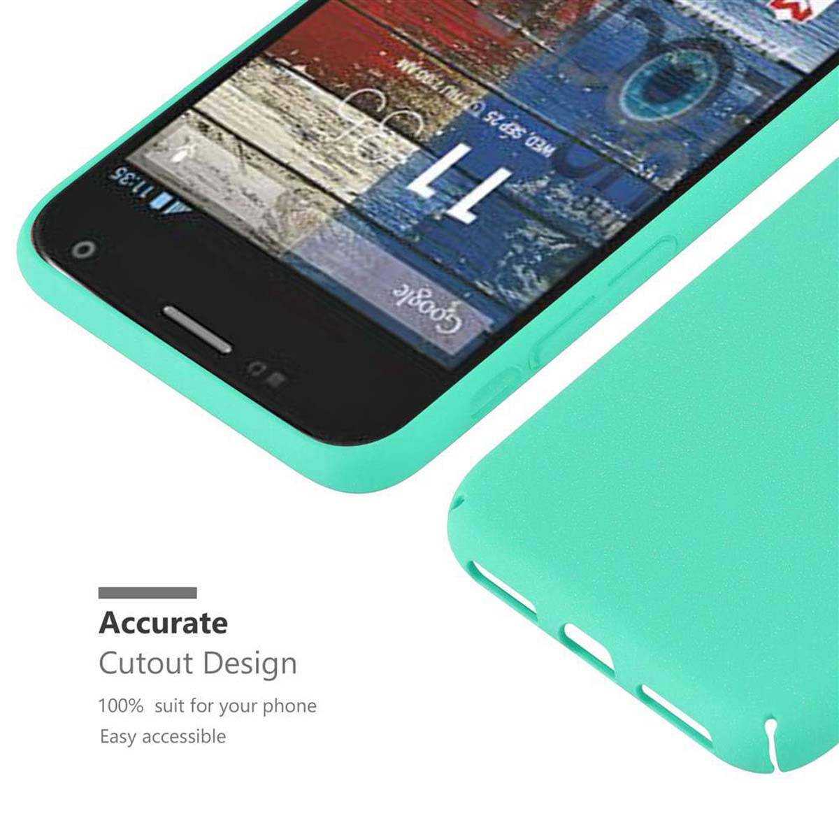 Cadorabo Schutzhülle für Motorola MOTO G2 Hülle in Grün Etui Hard Case Handyhülle Cover