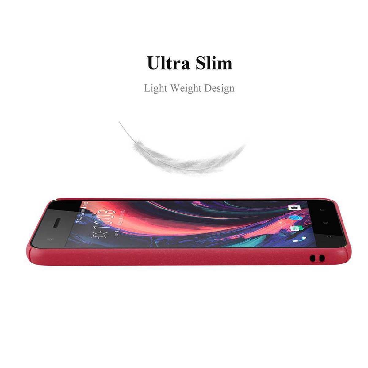 Cadorabo Schutzhülle für HTC Desire 10 PRO Hülle in Rot Etui Hard Case Handyhülle Cover
