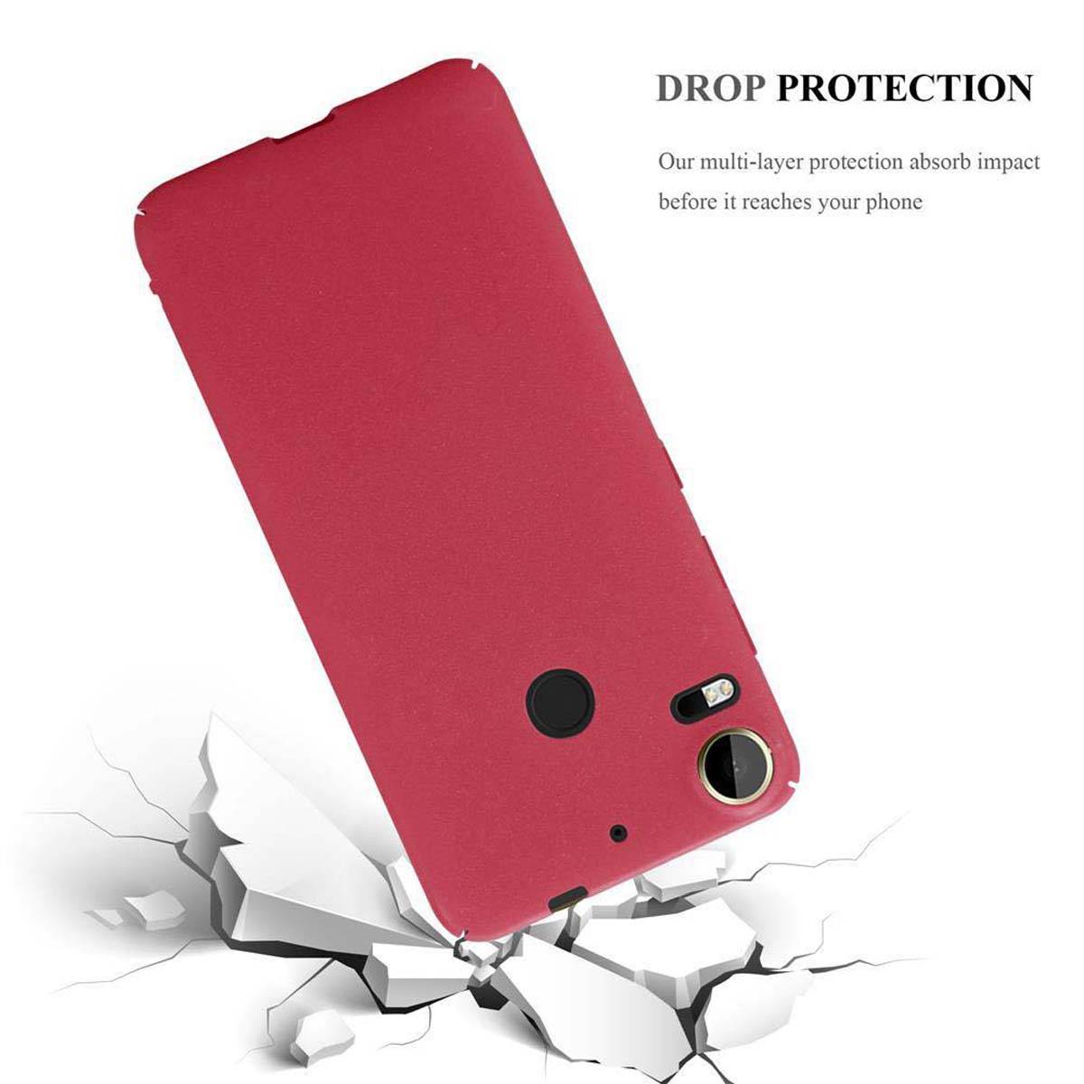 Cadorabo Schutzhülle für HTC Desire 10 PRO Hülle in Rot Etui Hard Case Handyhülle Cover